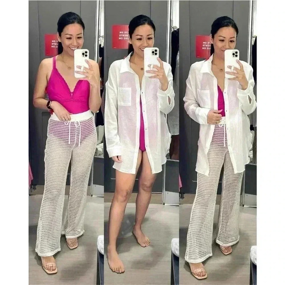 NWOT Women's Crochet Shell Stitch Medium
Coverage One Piece Swimsuit - Kona Sol - Picture 4 of 8